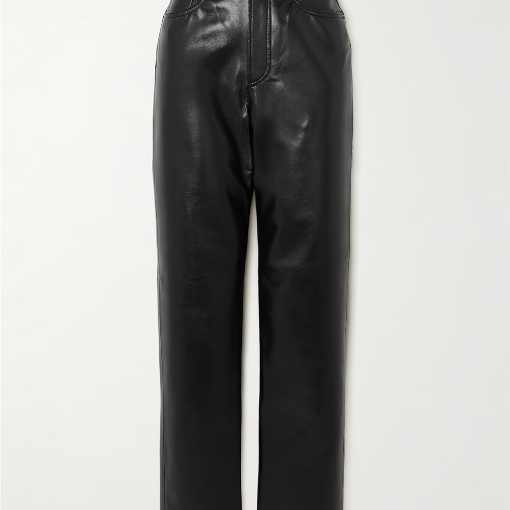Agolde Black Leather Pants